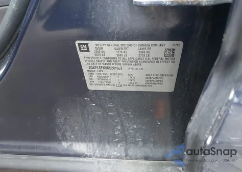 2016 GMC Terrain Sle-1 из США, поврежденный, VIN 2GKFLSEK0G6201863